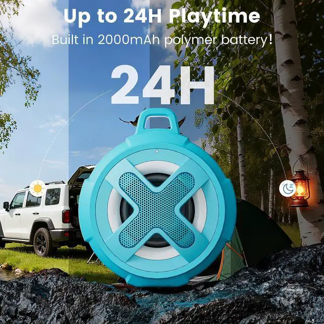 Alt view image 5 of 7 - XLEADER X8(2 Gen) Upgraded, Bluetooth Shower Speaker, Certified IP67 Waterproof, 10W Pro Sound &Deep Bass, 24Hrs Playtime, Stocking Stuffers for Teens Women Men, White Elephant Gifts