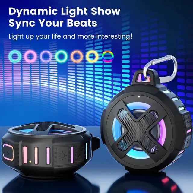 Alt view image 4 of 7 - XLEADER X8(2 Gen) Upgraded, Bluetooth Shower Speaker, Certified IP67 Waterproof, 10W Pro Sound &Deep Bass, 24Hrs Playtime, Stocking Stuffers for Teens Women Men, White Elephant Gifts