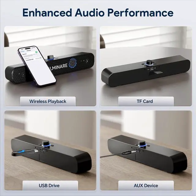 Alt view image 4 of 7 - FULMINARE Bluetooth Speaker with 26W HD Sound, Portable Speaker Up to 30H Playtime, AUX&TF-Card&USB Input, LED Lights, Speakers Bluetooth 5.3 Wireless for Home/Party/Outdoor, (Black)