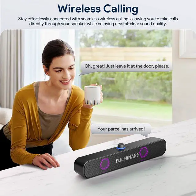 Alt view image 5 of 7 - FULMINARE Bluetooth Speaker with 26W HD Sound, Portable Speaker Up to 30H Playtime, AUX&TF-Card&USB Input, LED Lights, Speakers Bluetooth 5.3 Wireless for Home/Party/Outdoor, (Black)