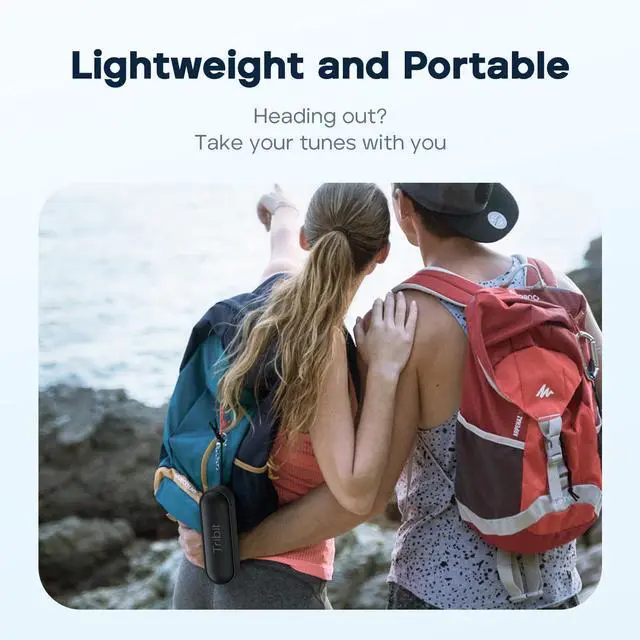 Alt view image 5 of 7 - Bluetooth Speaker, 16W Portable Wireless Speaker with Loud Sound, 24H Playtime, IPX7 Waterproof, Custom EQ, XBass, BT5.3, TWS Pairing, Type-C, Outdoor/Home/Travel/Beach/Shower (Black)