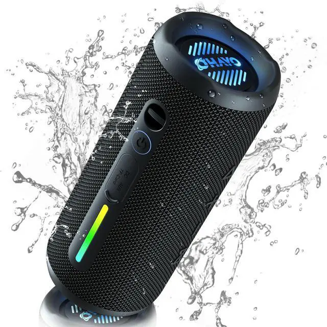Main image of Portable Bluetooth Speaker - IPX7 Waterproof, Wireless Stereo Pairing, 25-Hour Playtime, 24W Loud Sound, Bluetooth 5.3, Bass Boost, LED Lights, for Home/Shower/Outdoor/Beach/Travel, Gift Ideas
