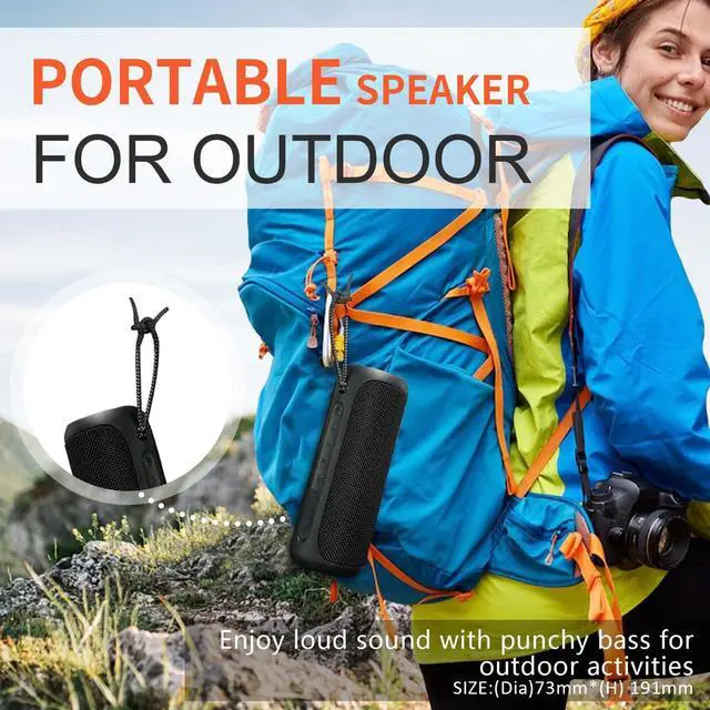Alt view image 5 of 7 - Wireless Portable Speaker,IPX7 Waterproof Bluetooth Speaker, 25W Loud Stereo Sound, Bassboom Technology, TWS Pairing, Built-in Mic, 16H Playtime with Lights for Home Outdoor - Black