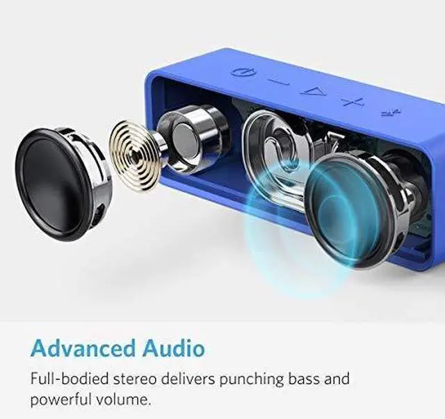 Alt view image 2 of 7 - Anker Soundcore Portable Bluetooth Speaker - Ideal for Travel, 24-Hour Playtime, 66-Feet Range, Dual-Driver, Portable Wireless SpeakerSuperior Sound, Low Distortion, Built-in Mic -Blue