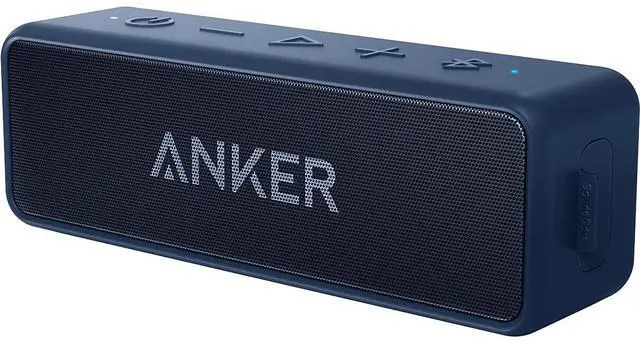 Main image of Soundcore 2 Portable Bluetooth Speaker with Stereo Sound, Bluetooth 5, Bassup, IPX7 Waterproof, 24-Hour Playtime, Wireless, Speaker for Home, Outdoors, Travel- Navy Blue