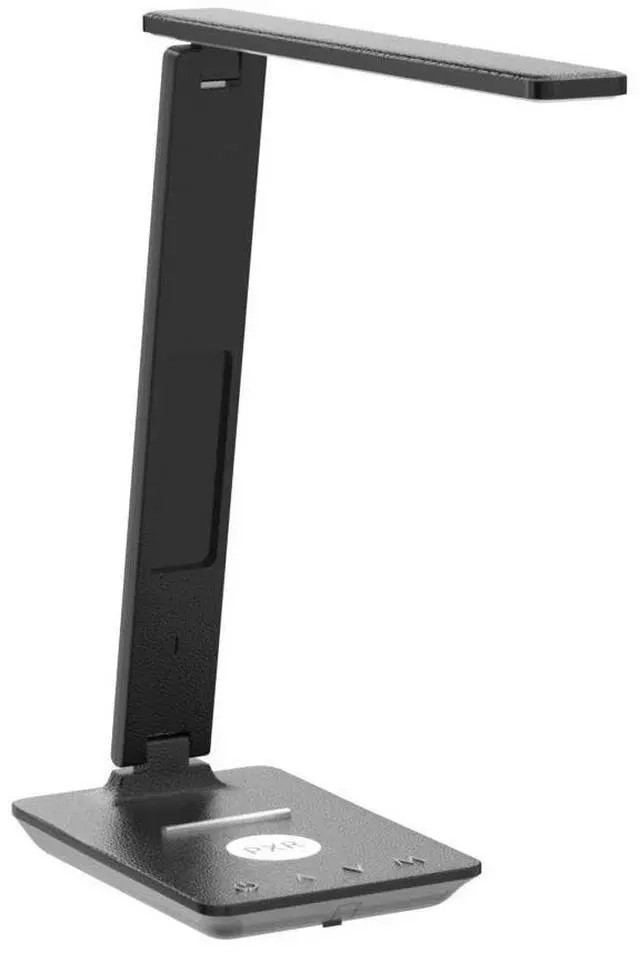 Alt view image 4 of 7 - poukaran LED Desk Lamp with Wireless Charger, USB Charging Port, Table Lamp with Clock, Alarm, Date, Temperature, Desk Lamps for Home Office,Black