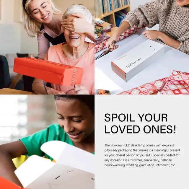 Alt view image 6 of 7 - poukaran LED Desk Lamp with Wireless Charger, USB Charging Port, Table Lamp with Clock, Alarm, Date, Temperature, Desk Lamps for Home Office,Black