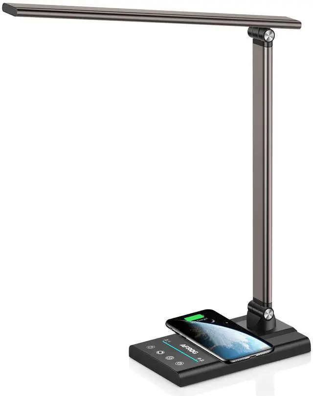 Main image of AFROG 5th Gen Multifunctional LED Desk Lamp with 10W Fast Wireless Charger, USB Charging Port,1800Lux Super Bright,5 Lighting Mode,7 Brightness, Touch Control, Auto Timer, 15W Office Table Lamp