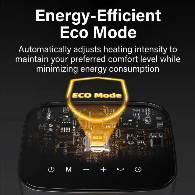 Alt view image 3 of 7 - JRD Space Heater, 2025 Upgraded Portable Electric Heaters for Indoor Use with Thermostat and Remote, LED Touch-screen, 12H Timer, 3 Mode, 1500W PTC Ceramic Fast Safety Heat for Office Home