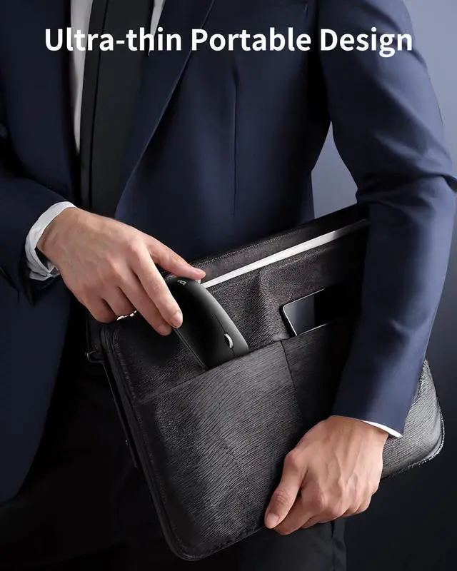 Alt view image 4 of 7 - USB Wireless Mouse, 2.4G Silent Slim Cordless Computer Mouse with Metal Scroll, 1600 DPI & 24-Month Battery Life, Small Portable Optical Computer Mice for Windows macOS iPadOS Android Laptop PC