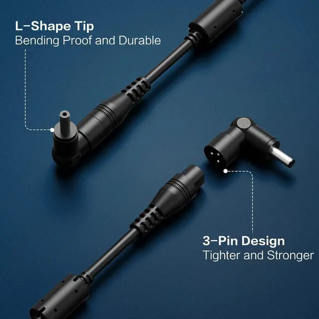 Alt view image 2 of 7 - Powseed 65W 45W Universal Laptop Charger for HP Dell Samsung Sony Acer Asus Toshiba ThinkPad Fujitsu Notebook Ultrabook Laptop Power Cord Replacement 18V 18.5V 19V 19.5V 20V DC Power Supply AC Adapter