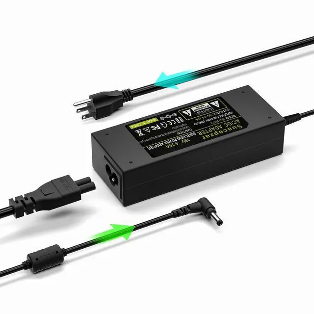 Alt view image 4 of 7 - 90W DC19V 4.74A Laptop Charger for Asus Toshiba Switching AC Adapter Supply | Suitable Laptop PC Computer Charger Power Cord, 3 Pin 90 Watt AC to DC 19V with 10.56ft Long Cable, 5.5x2.5mm Plug