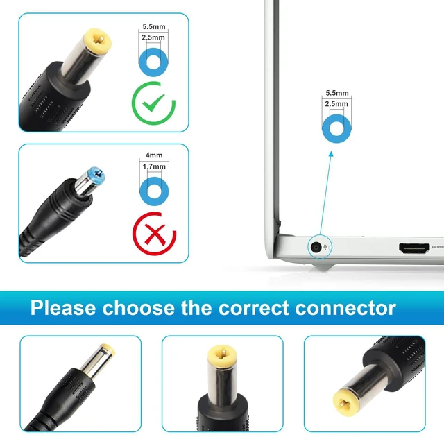 Alt view image 6 of 7 - AC Doctor INC 19V 4.74A 90W Universal AC Power Adapter Laptop Charger Replacement for Lenovo HP Toshiba ASUS IBM New 5.5x2.5mm