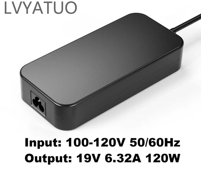 Alt view image 5 of 7 - 19V 6.32A 120W AC Adapter Fit for Asus FX504 UX510UW N56J N56VM N56VZ N750 N500 G50 N53S N55 Laptop, A15-120P1A PA-1121-28 Charger