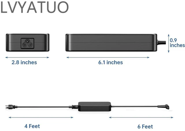 Alt view image 4 of 7 - 19V 6.32A 120W AC Adapter Fit for Asus FX504 UX510UW N56J N56VM N56VZ N750 N500 G50 N53S N55 Laptop, A15-120P1A PA-1121-28 Charger