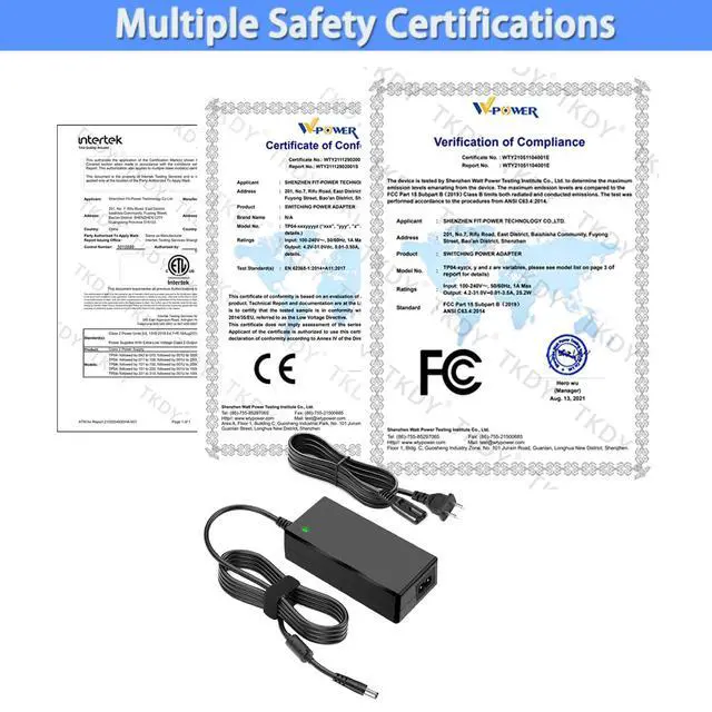Alt view image 6 of 7 - Power Supply DC 19V 3.42A 65W Laptop Charger 100-240V 50-60Hz AC Adapter, Compatible for 19 Volt Acer Asus HP Toshiba Samsung Laptop, LG LCD Monitor, Soundbar & More with 10 Replaceable Tips.