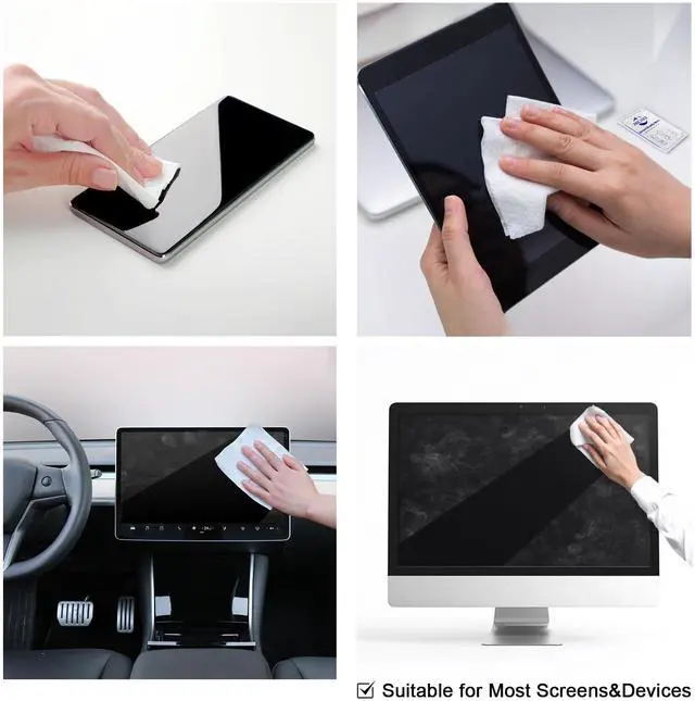 Alt view image 6 of 7 - ARCHXX Screen Wipes for Electronics, 120 Count 6"x6" Pre-Moistened Screen Cleaner for Screens, Computer,Laptop,Tablet,Phone,Monitor,Car Screen Cleaner, Lens Wipes Individually Wrapped