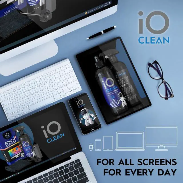 Alt view image 6 of 7 - Screen Cleaner Spray (16oz - 473ml) Best Large Cleaning Kit for LCD LED OLED TV, Smartphone, iPad, Laptop, Touchscreen, Computer Monitor, Electronic Devices, Microfiber Cloth Wipes and 2 Nozzles