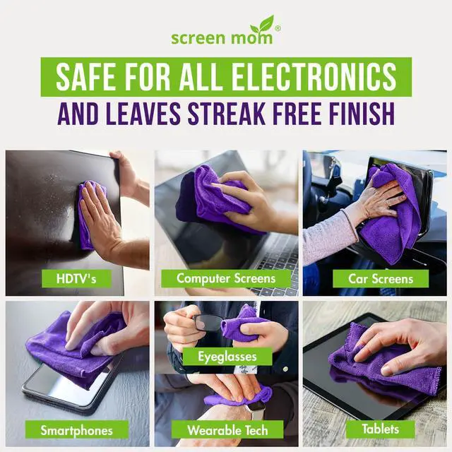 Alt view image 3 of 5 - Screen Cleaner Spray and Microfiber Cloth 16oz Screen Cleaner Spray and Wipe for TV, Laptop, Computer, Phone, iPad, Car Screen Cleaning Kit Electronic Cleaner Spray