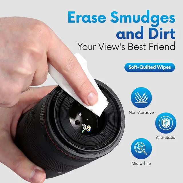 Alt view image 3 of 7 - Screen Cleaner Wipes  Quick Dry, Streak-Free Screen Wipes for Electronics, Phones, Computers, Cameras, and All Lenses, Soft & Gentle, 300ct, Pre-Moistened & Individually Wrapped