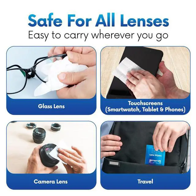 Alt view image 4 of 7 - Screen Cleaner Wipes  Quick Dry, Streak-Free Screen Wipes for Electronics, Phones, Computers, Cameras, and All Lenses, Soft & Gentle, 300ct, Pre-Moistened & Individually Wrapped