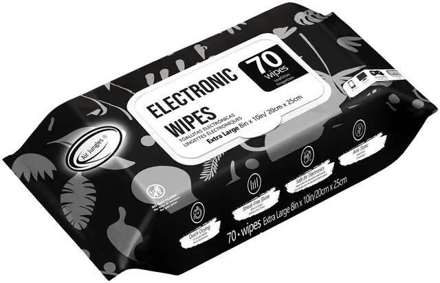 Main image of Electronic Wipes Screen Cleaning 70 Count, No Cloth Needed, Extra Large 8"x10" Tech Cleaner Wipes for LED Screen, TVs, Cars, Computer,Tablets, Phones, Laptops, VR, Monitors