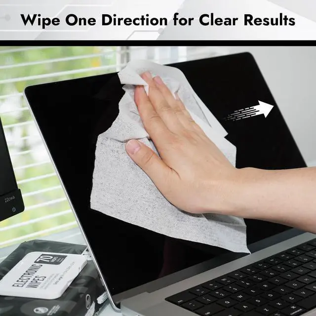 Alt view image 4 of 6 - Electronic Wipes Screen Cleaning 70 Count, No Cloth Needed, Extra Large 8"x10" Tech Cleaner Wipes for LED Screen, TVs, Cars, Computer,Tablets, Phones, Laptops, VR, Monitors