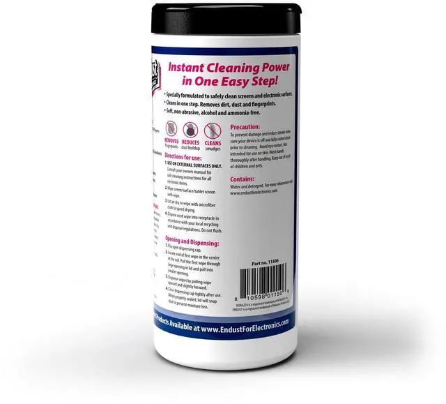 Alt view image 4 of 5 - Electronics; Screen & Surface Cleaning Wipes, For TV, Phone, Computer Monitor, Laptop, Tablet, Pre-Moistened, Alcohol and Ammonia Free, 70 Count, 6 Pack (11506P6)