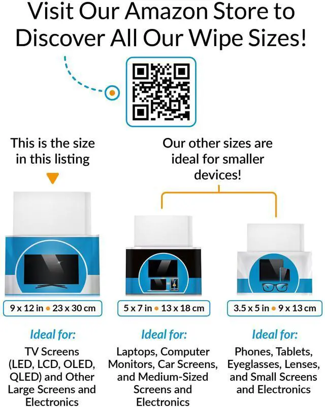 Alt view image 7 of 7 - XL Screen Cleaning Wipes, Lint-Free and Streak-Free, Fast-Drying, Removes Dust, Fingerprints, and Smudges (10 XL Wipes)