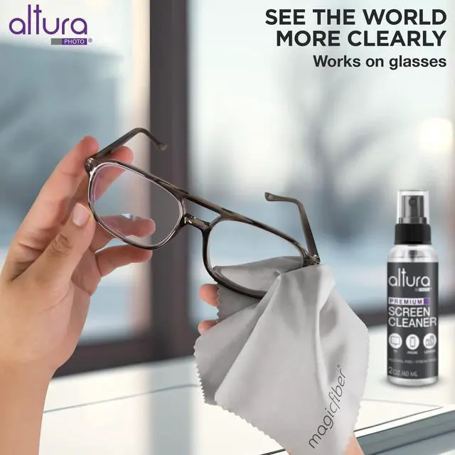 Alt view image 5 of 6 - Screen Cleaner Spray & Wipe Kit (Streak & Scratch Free) Computer Screen Cleaner + 2 Microfiber Cleaning Cloths Cleaning Kit LCD LED OLED Touchscreen Flat Smart TV Monitor Laptop Electronics Car 2oz