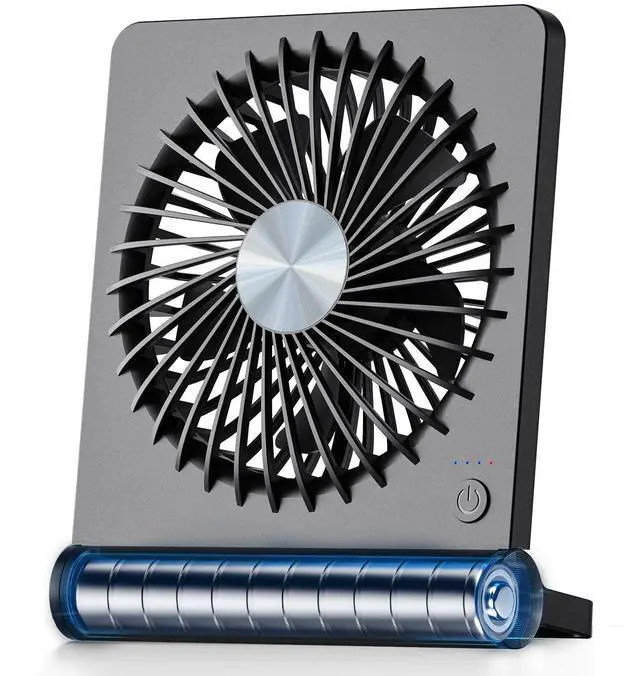 Main image of Portable Desk Fan, 3.5-20hrs Battery Operated Small USB Fan with Ultra Quiet 220° Tilt Folding, Rechargeable Personal Fan with 3 Speeds Strong Wind for Home Office Desktop, Black