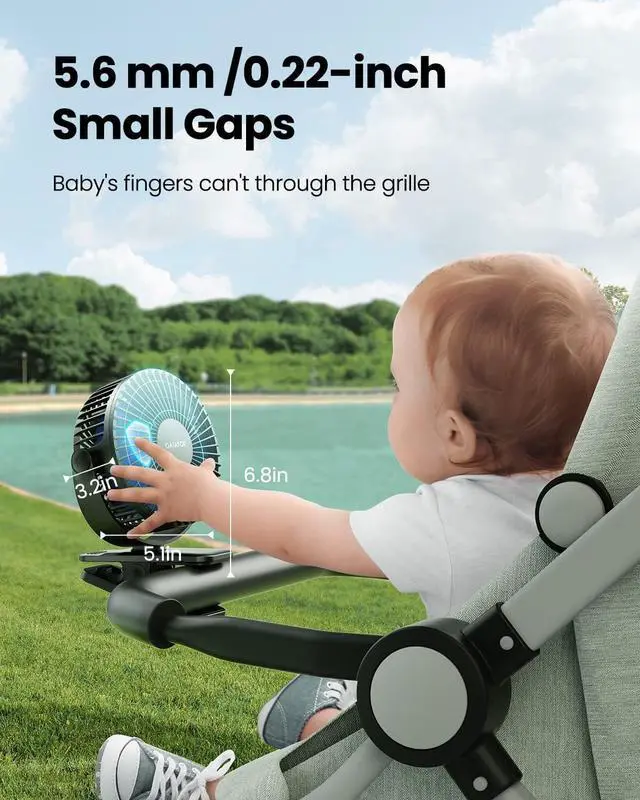 Alt view image 3 of 6 - Portable Clip on Fan Battery Operated, Small Powerful 3 Speed Quiet 360° Rotate, USB Rechargeable Mini Personal Cooling Fan for Desk Table Home Office Stroller Camping Women Gifts Black Blue