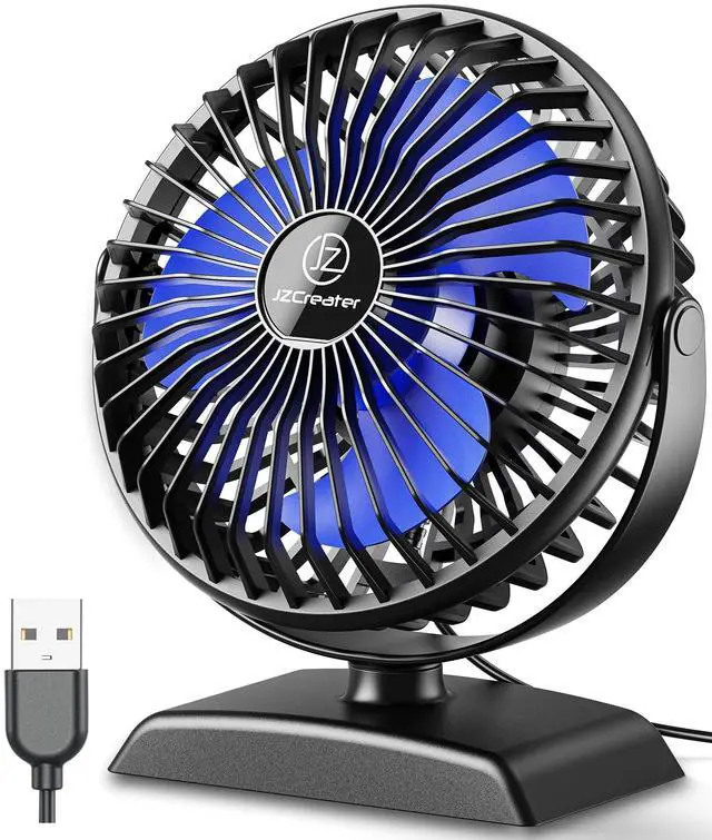 Main image of Mini Desk Fan3 Speed Ultra-Quiet OperationPortable USB Cooling Fan for Office Desk, Bedroom Use, Personal Fan with Adjustable Tilt for Summer Indoor/Outdoor,USB-Powered, Black