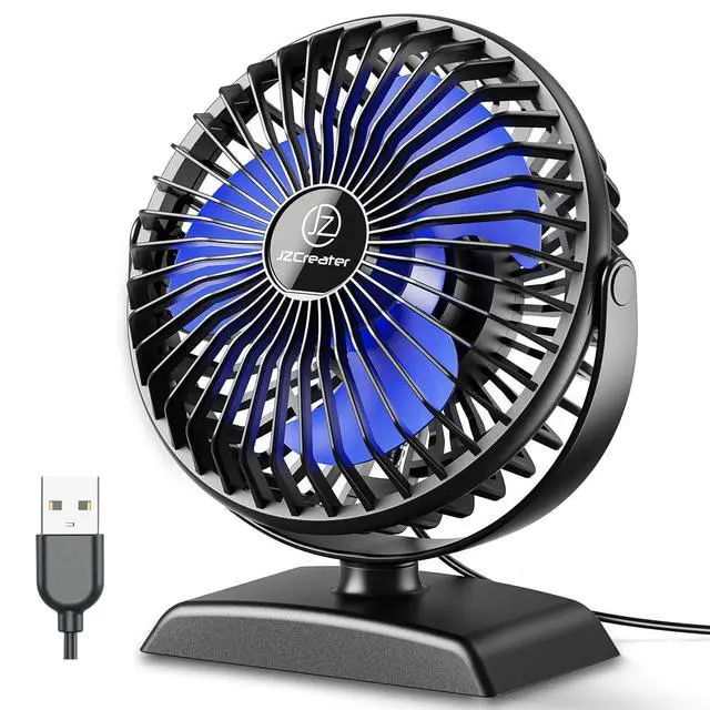 Alt view image 7 of 7 - Mini Desk Fan3 Speed Ultra-Quiet OperationPortable USB Cooling Fan for Office Desk, Bedroom Use, Personal Fan with Adjustable Tilt for Summer Indoor/Outdoor,USB-Powered, Black