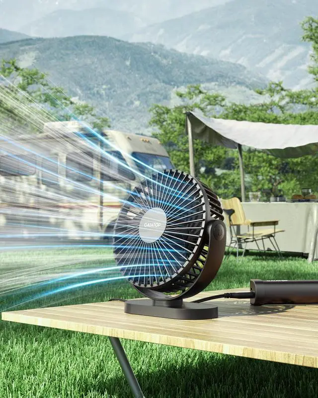 Alt view image 7 of 7 - USB Desk Fan, 5.5 Inch Small Quiet Powerful 3 Speeds 90° Rotate, Personal Mini Portable Desktop Table Fans, Cooling for Home Office Car Travel Indoor Outdoor Pink