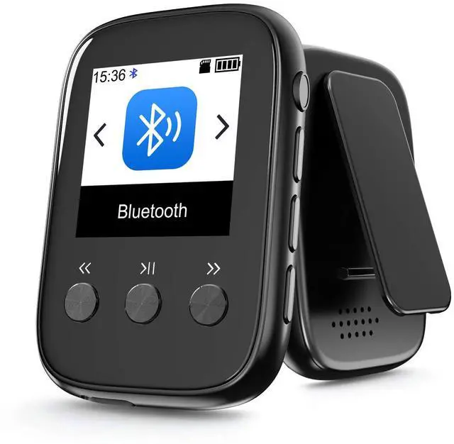 Main image of 32GB Clip Mp3 Player with Bluetooth 5.3,Portable Mp3 Player Good for Sports Support FM Radio Voice Record Built-in Micro SD Card Slot and HD Speaker Earphone Included
