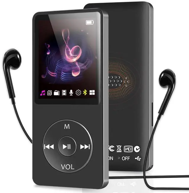 Main image of MP3 Player with Bluetooth and Speaker, 32GB MP3 Music Player, Up to 128GB Storage Extension, Portable and Multifunctional MP3 Players with FM Radio, Inlcuding Earphones, Supports Shuffle Playing