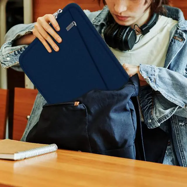 Alt view image 5 of 7 - Laptop Sleeve Case, 15.6 inch, Durable Computer Carrying Bag Protective Case Briefcase Handbag with Front Pocket, Slim Laptop Cover for 15.6 Inch HP, Dell, Lenovo, Asus, Notebook, Blue