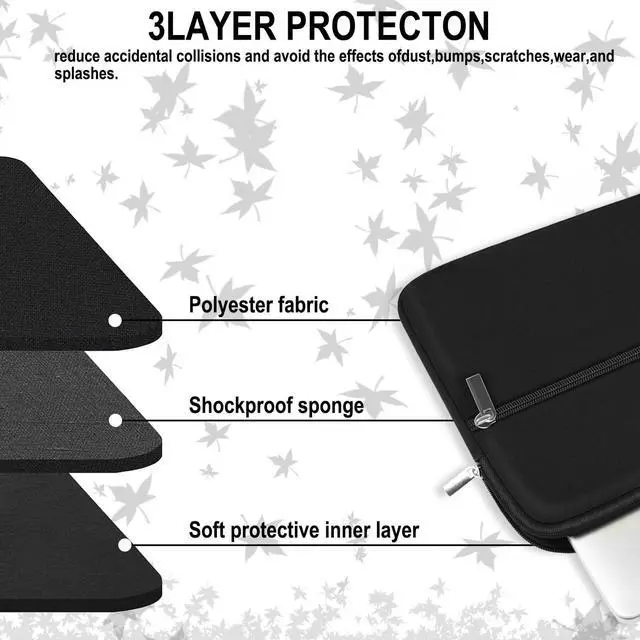 Alt view image 4 of 7 - Laptop Sleeve 15.6 inch, Shockproof Protective Laptop Case Briefcase with Front Pocket, Portable Monitor Computer Bag Compatible with Lenovo, HP, Dell, Asus, MacBook, Notebook, Black