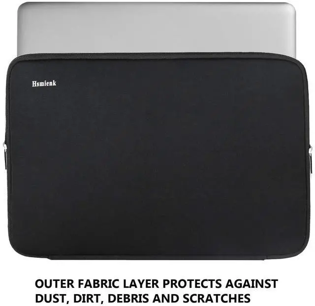 Alt view image 4 of 7 - Laptop Sleeve 15.6 Inch, Durable Shockproof Protective Cover Flip Case Briefcase Carrying Computer Bag Case Compatible with 15.6 Inch HP, ASUS, Lenovo, Acer, Notebook, Computer, Black