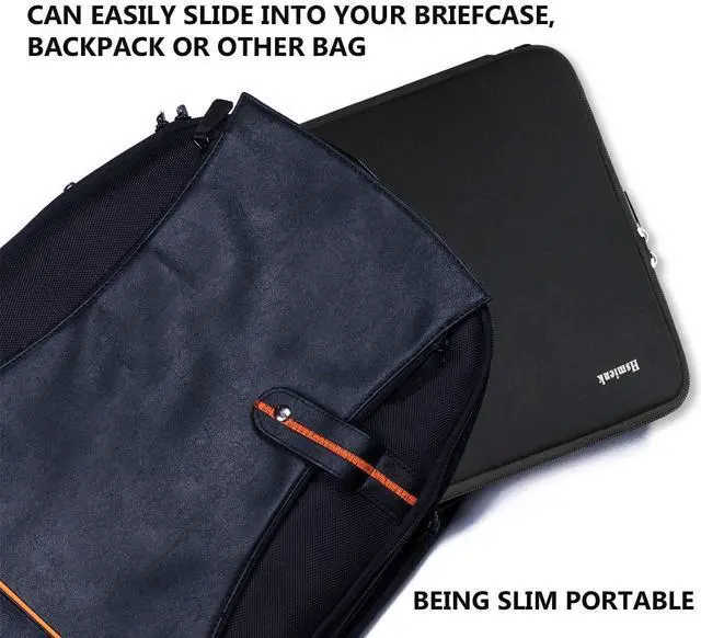 Alt view image 6 of 7 - Laptop Sleeve 15.6 Inch, Durable Shockproof Protective Cover Flip Case Briefcase Carrying Computer Bag Case Compatible with 15.6 Inch HP, ASUS, Lenovo, Acer, Notebook, Computer, Black