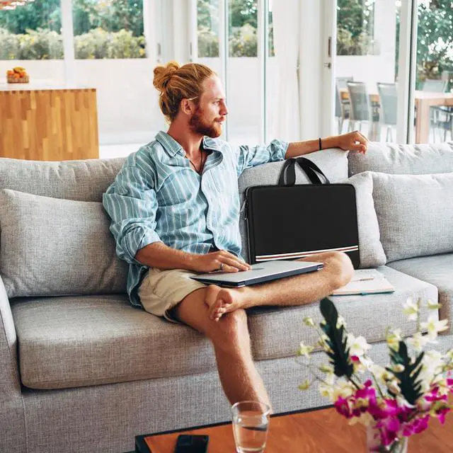 Alt view image 6 of 7 - Laptop Bag Briefcase 15.6 inch, Water Resistant Protective Laptop Sleeve Case Durable Traveling Computer Carrying Bag Compatible for HP, Dell, Acer, Asus, Lenovo, Notebook, Black