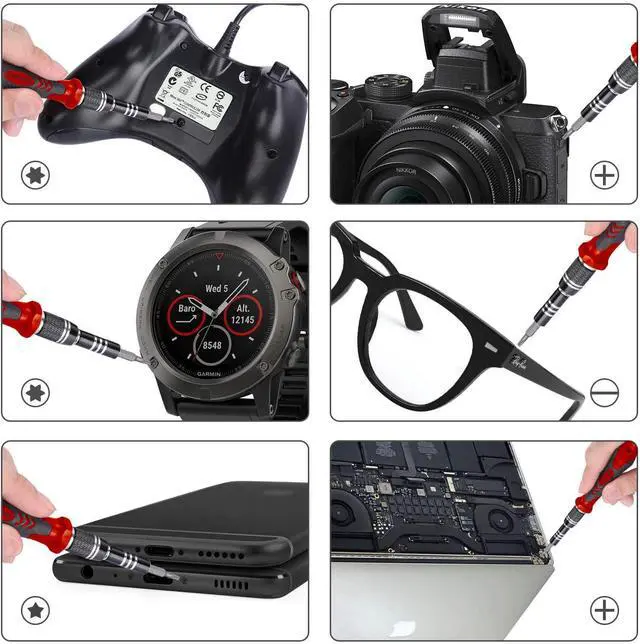 Alt view image 4 of 7 - Precision Screwdriver Set, SHOWPIN 122 in 1 Computer Screwdriver Kit, Laptop Screwdriver Sets with 101 Magnetic Drill Bits, Electronics Tool Kit Compatible for Computer, Tablet, PC, iPhone, PS4 Repair