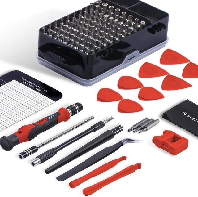 Alt view image 6 of 7 - Precision Screwdriver Set, SHOWPIN 122 in 1 Computer Screwdriver Kit, Laptop Screwdriver Sets with 101 Magnetic Drill Bits, Electronics Tool Kit Compatible for Computer, Tablet, PC, iPhone, PS4 Repair