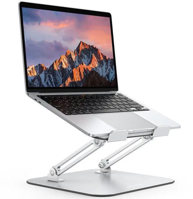 Main image of Laptop Stand for Desk, Ergonomic Metal Adjustable Laptop Stand, Laptop Holder Riser with Cooling Function, Computer Stand Compatible with MacBook and All Laptops (10-17.2 inch), Silver