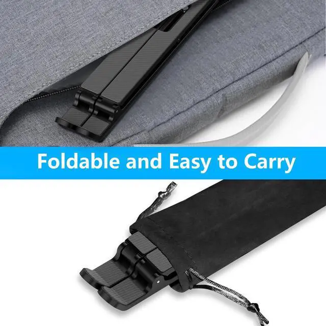 Alt view image 5 of 7 - Adjustable Laptop Stand, Portable Laptop Riser for Desk, ABS+Silicone Foldable Ventilated Cooling Notebook Holder Stand for 10-15.6 Laptops,Tablets