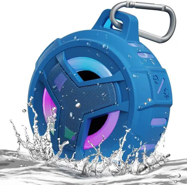 Main image of EBODA Shower Bluetooth Waterproof Speaker, IPX7 Floating Portable Wireless Small Speakers with Light, 24H Playtime for Beach, Pool, Kayak Accessories, Gifts for Men and women -Coral Blue