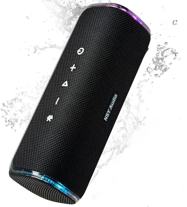 Main image of 40W Portable Bluetooth Speaker, IPX7 Waterproof Wireless Outdoor Speaker, 25-Hour Playtime, Bass Boosted, LED Lights, TWS Pairing for Pool, Shower, Bike, Jam Session, Gifts (Black)