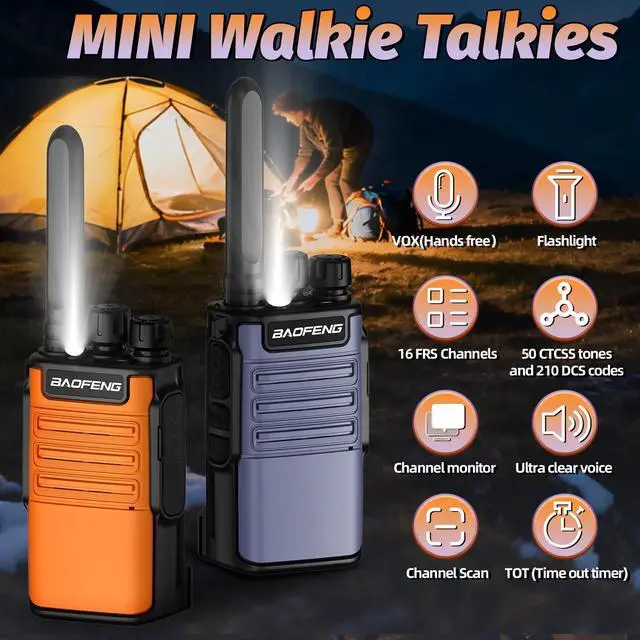 Alt view image 2 of 7 - Walkie Talkies Long Range for Adults,FRS Radios Rechargeable Long Range Walkie Talkie Baofeng BF-V8 Walky Talky Family Walkie-Talkie 1500mAh Battery Flashlight USB Charger for Hiking Camping (2 Pack)