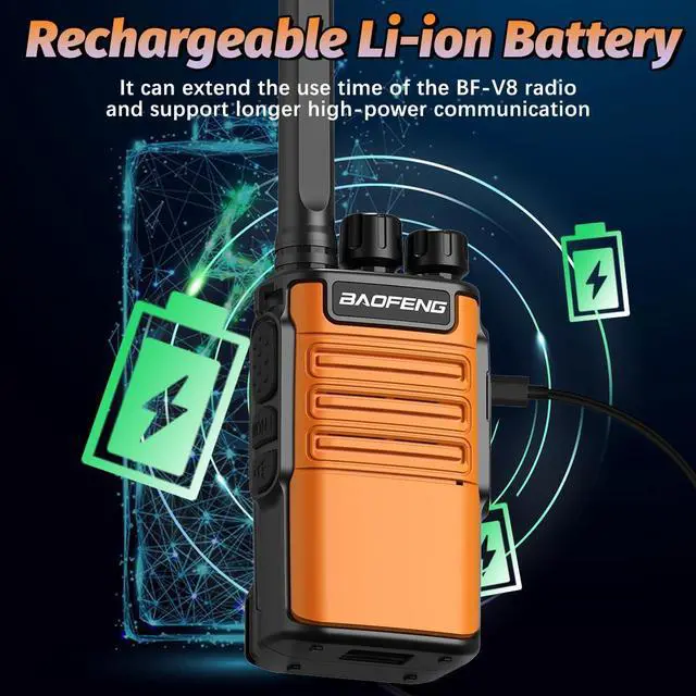 Alt view image 4 of 7 - Walkie Talkies Long Range for Adults,FRS Radios Rechargeable Long Range Walkie Talkie Baofeng BF-V8 Walky Talky Family Walkie-Talkie 1500mAh Battery Flashlight USB Charger for Hiking Camping (2 Pack)